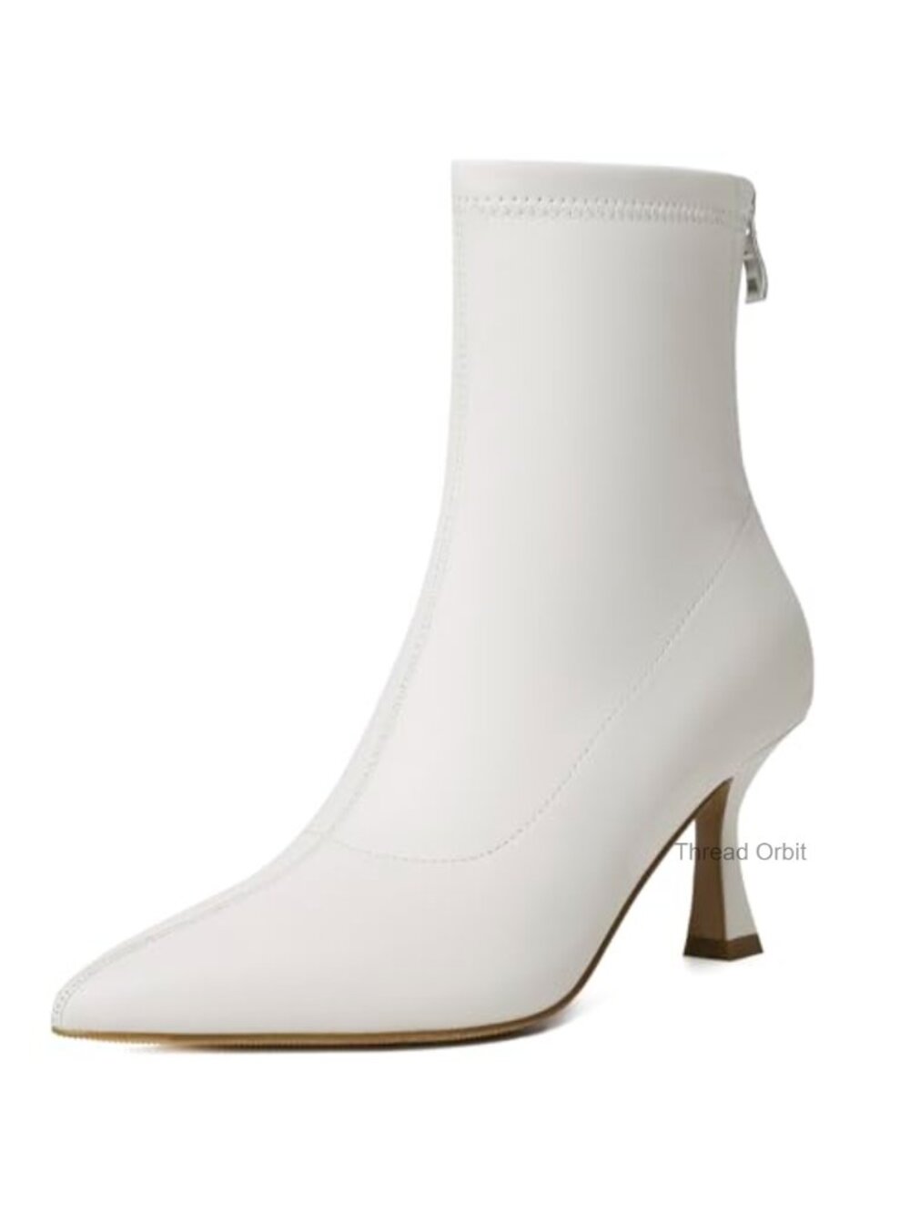 Women's Ankle Boots Kitten Heel Zip Faux Leather Pointed Toe Dressy